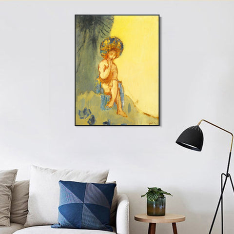 INVIN ART Framed Canvas Series#094 by Odilon Redon Wall Art Living Room Home Office Decorations