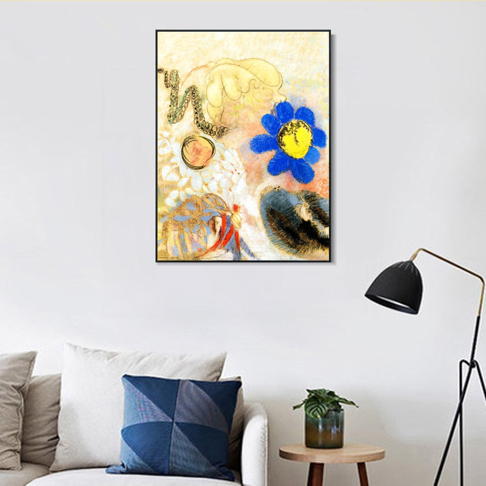 INVIN ART Framed Canvas Series#109 by Odilon Redon Wall Art Living Room Home Office Decorations