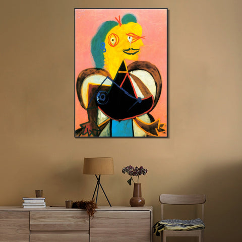 INVIN ART Framed Canvas Giclee Print Art 1937 Portrait de Lee Miller by Pablo Picasso Wall Art Living Room Home Office Decorations