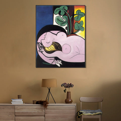 INVIN ART Framed Canvas Giclee Print Art 1932 Nu au fauteuil noir by Pablo Picasso Wall Art Living Room Home Office Decorations