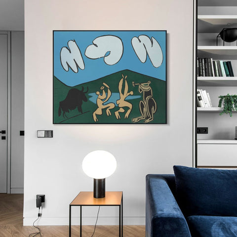 INVIN ART Framed Canvas Giclee Print Art Series#399 by Pablo Picasso Wall Art Living Room Home Office Decorations