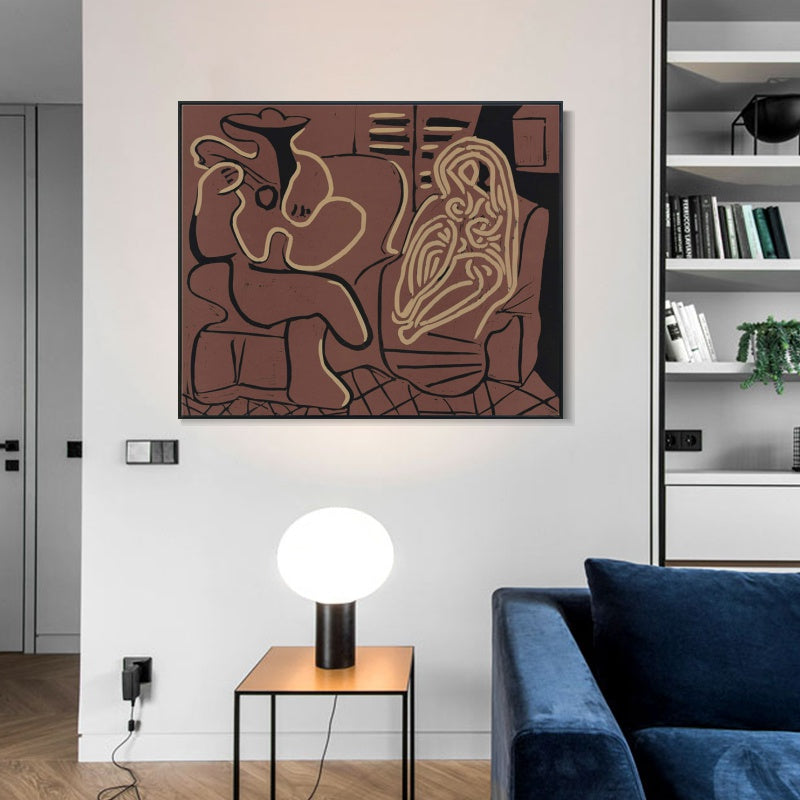 INVIN ART Framed Canvas Giclee Print Art Series#402 by Pablo Picasso Wall Art