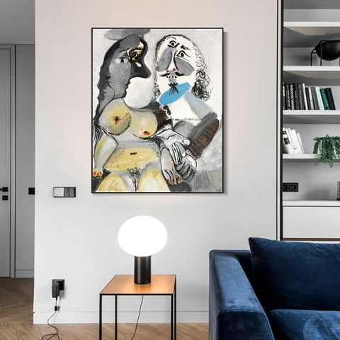INVIN ART Framed Canvas Giclee Print Art Series#408 by Pablo Picasso Wall Art Living Room Home Office Decorations