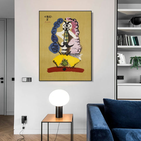 INVIN ART Framed Canvas Giclee Print Art Series#411 by Pablo Picasso Wall Art Living Room Home Office Decorations