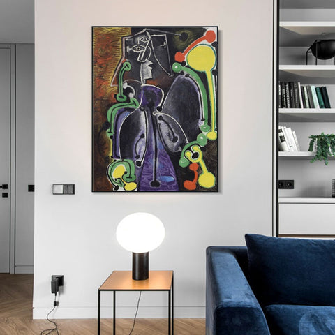 INVIN ART Framed Canvas Giclee Print Art Series#418 by Pablo Picasso Wall Art Living Room Home Office Decorations