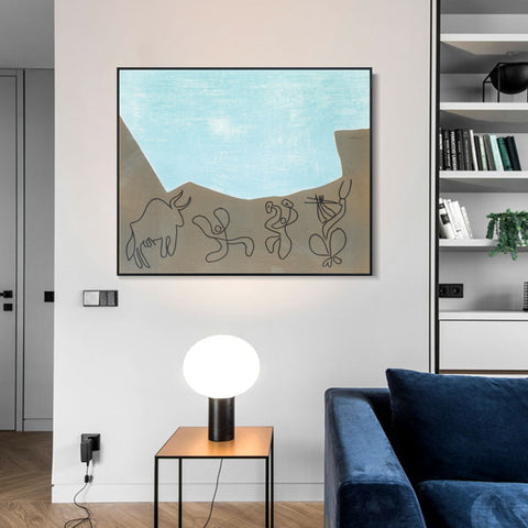 INVIN ART Framed Canvas Giclee Print Art Series#424 by Pablo Picasso Wall Art Living Room Home Office Decorations