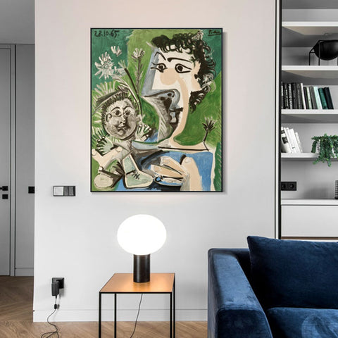 INVIN ART Framed Canvas Giclee Print Art Menton by Pablo Picasso Wall Art Living Room Home Office Decorations