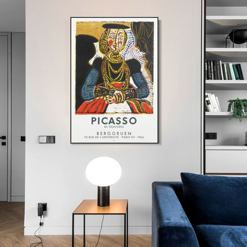 INVIN ART Framed Canvas Giclee Print Art Bust of a woman after Cranach the Younger by Pablo Picasso Wall Art