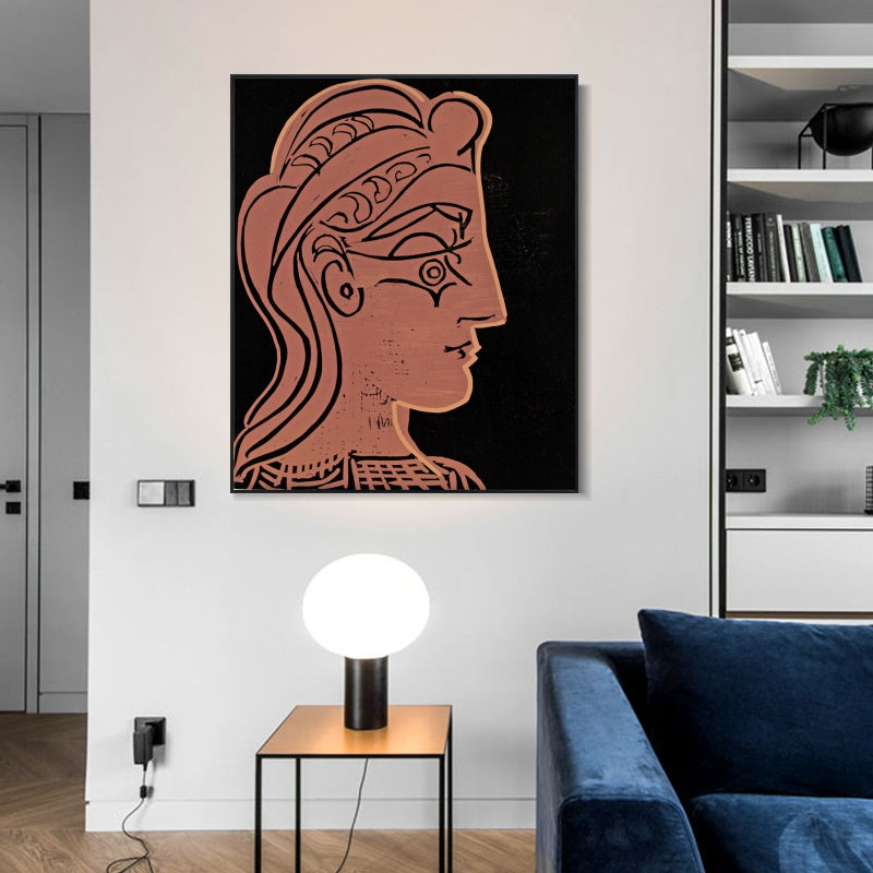 INVIN ART Framed Canvas Giclee Print Art Woman's profile t-shirt by Pablo Picasso Wall Art