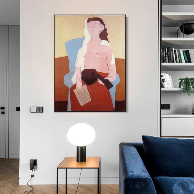 INVIN ART Framed Canvas Giclee Print Art Series#448 by Pablo Picasso Wall Art