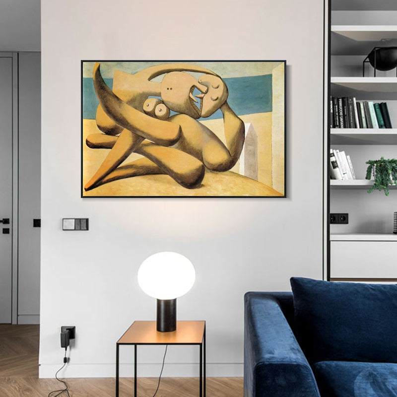 INVIN ART Framed Canvas Giclee Print Art 1931 Figures by the sea by Pablo Picasso Wall Art
