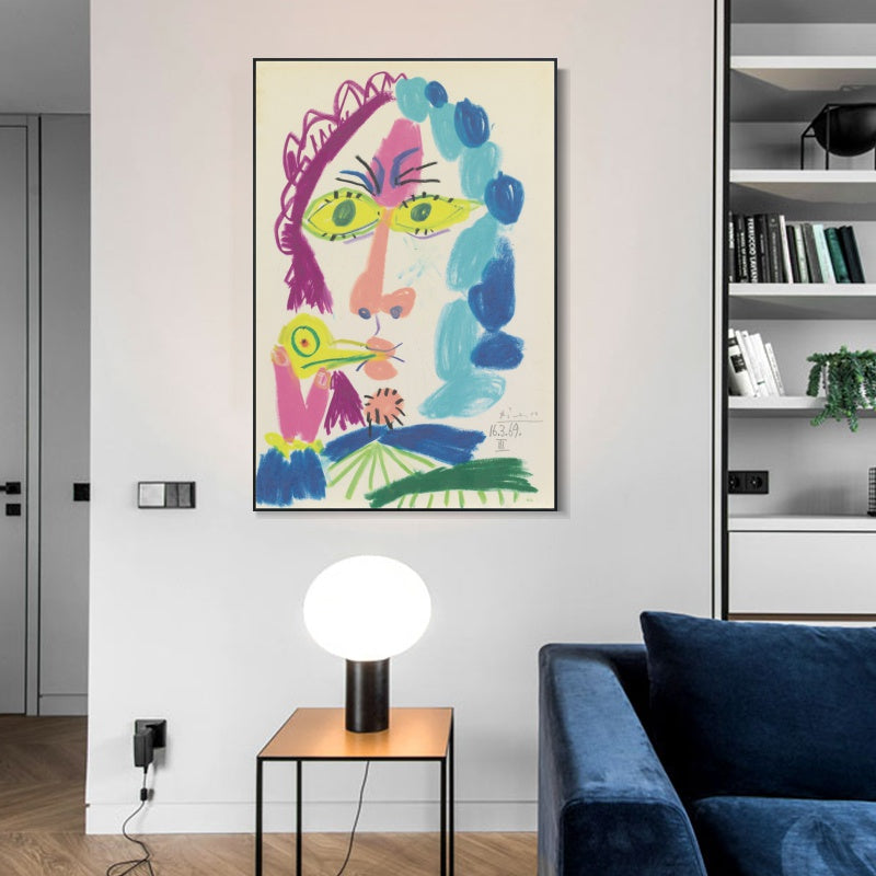 INVIN ART Framed Canvas Giclee Print Art Series#472 by Pablo Picasso Wall Art