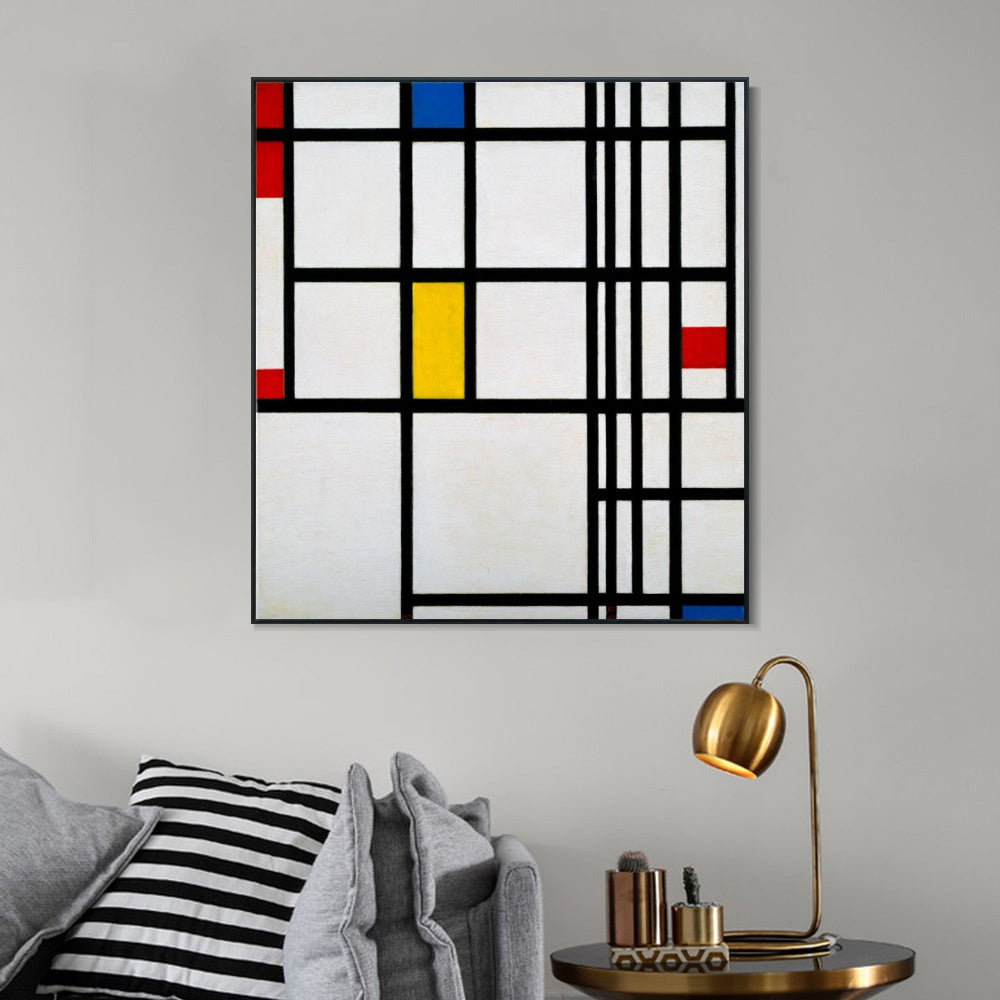 INVIN ART Framed Canvas Series#003 by Piet Cornelies Mondrian Wall Art Living Room Home Office Decorations