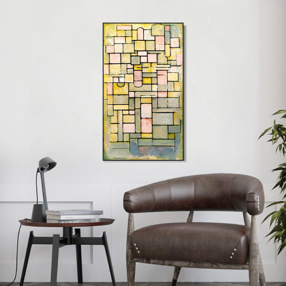 INVIN ART Framed Canvas Series#065 by Piet Cornelies Mondrian Wall Art Living Room Home Office Decorations
