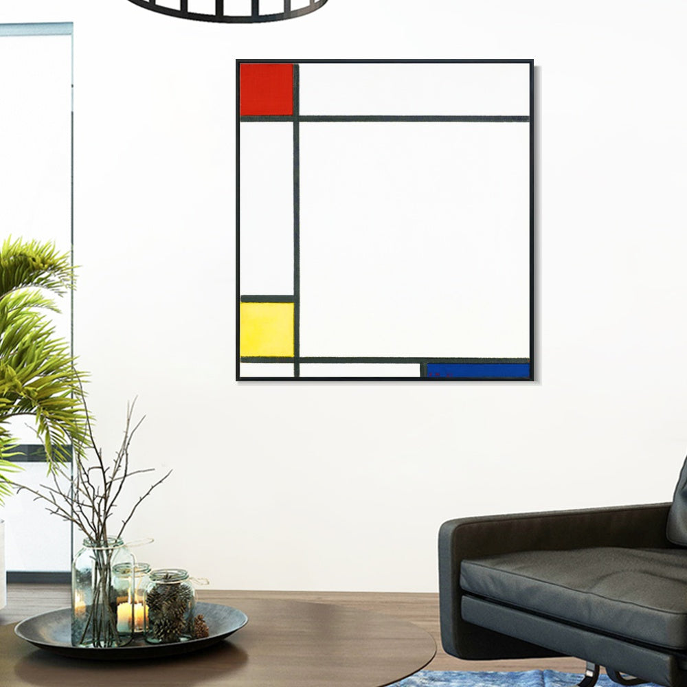 INVIN ART Framed Canvas Series#072 by Piet Cornelies Mondrian Wall Art Living Room Home Office Decorations