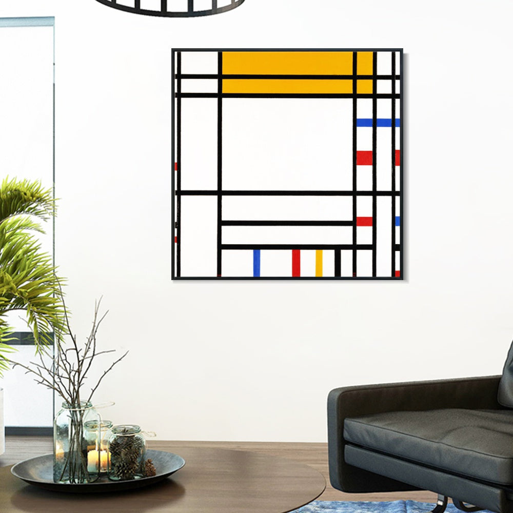 INVIN ART Framed Canvas Series#081 by Piet Cornelies Mondrian Wall Art Living Room Home Office Decorations