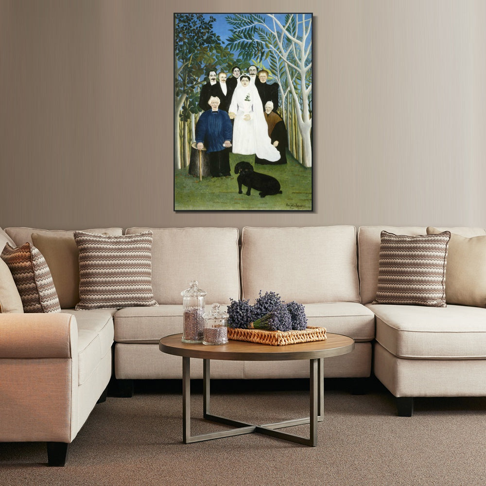 INVIN ART Framed Canvas Giclee Print Art The Wedding Party by Henri Rousseau Wall Art