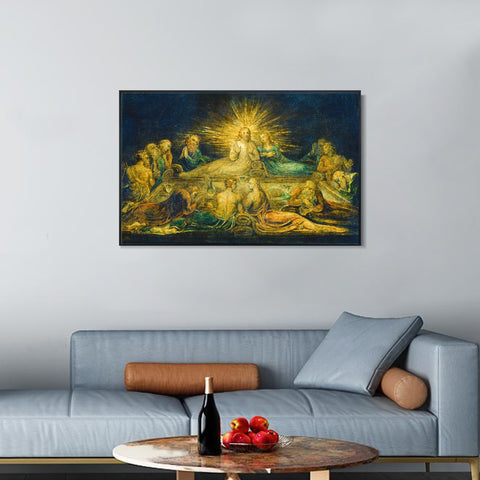 INVIN ART Framed Canvas Giclee Print Art Series#005 by William Blake Wall Art Living Room Home Office Decorations