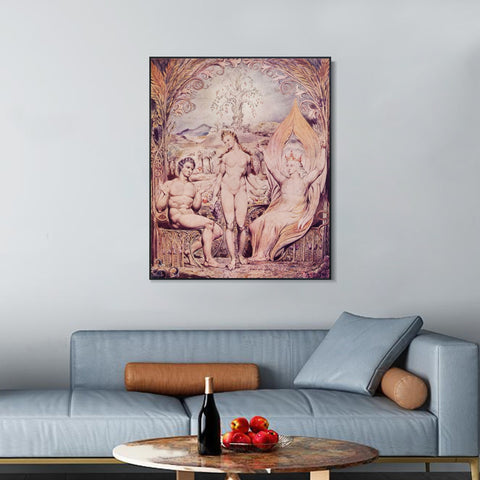 INVIN ART Framed Canvas Giclee Print Art Series#017 by William Blake Wall Art Living Room Home Office Decorations