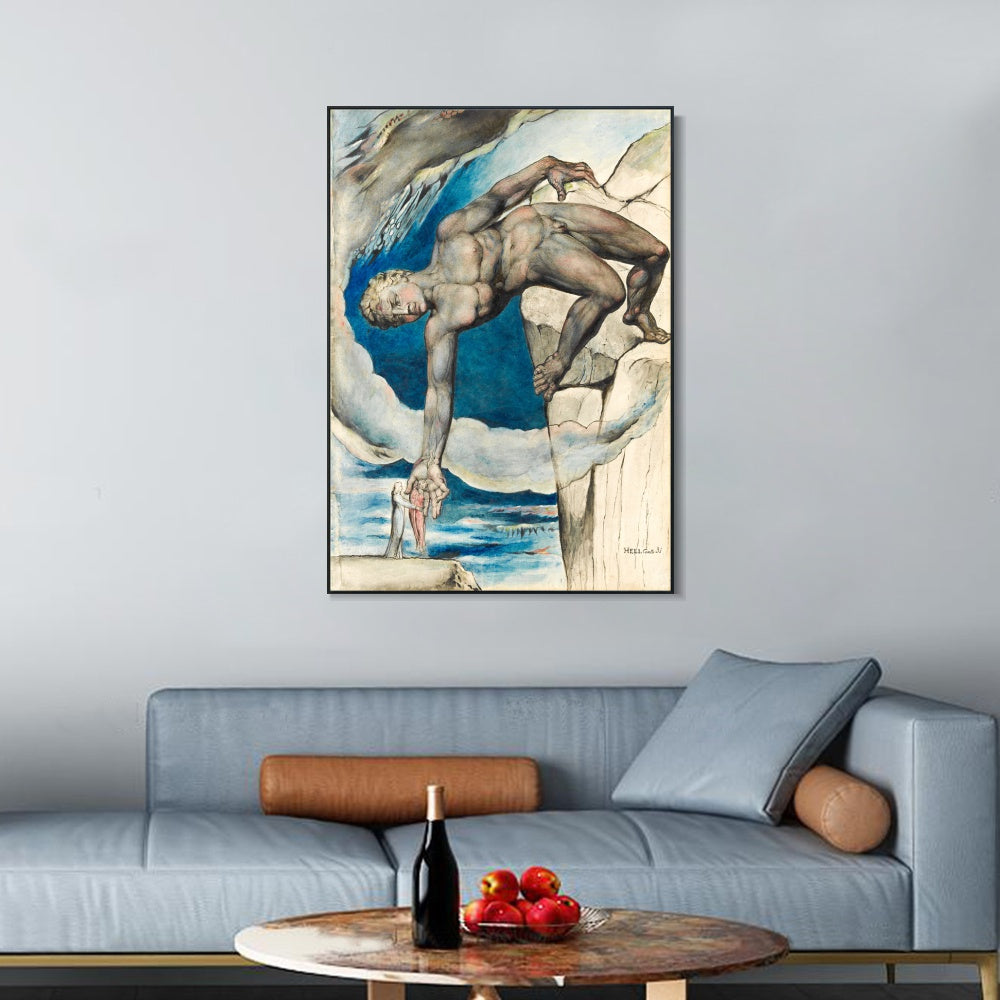 INVIN ART Framed Canvas Giclee Print Art Last Circle of Hell by William Blake Wall Art