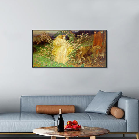 INVIN ART Framed Canvas Giclee Print Art Series#020 by William Blake Wall Art Living Room Home Office Decorations