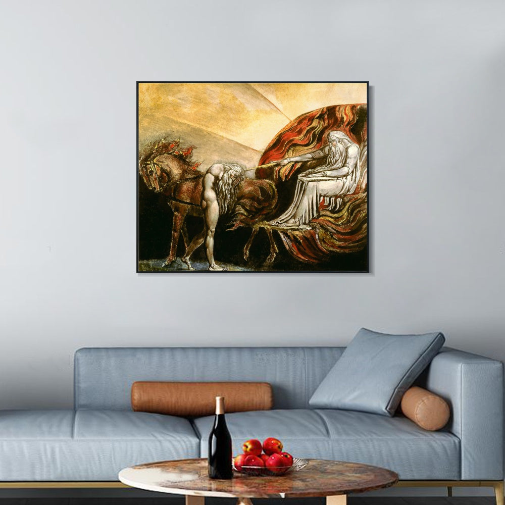 INVIN ART Framed Canvas Giclee Print Art Series#025 by William Blake Wall Art