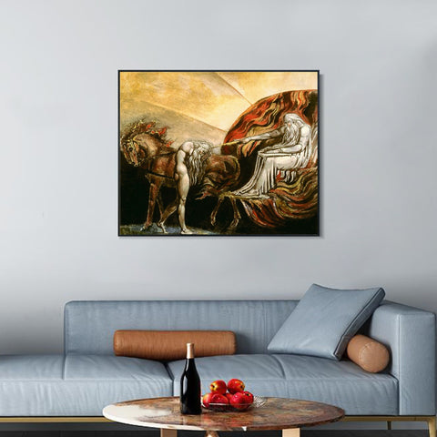 INVIN ART Framed Canvas Giclee Print Art Series#025 by William Blake Wall Art Living Room Home Office Decorations
