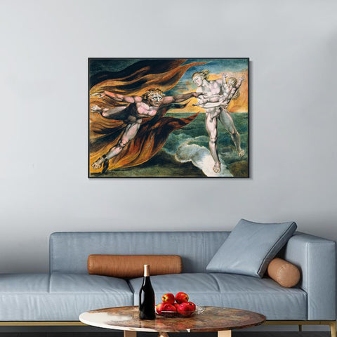 INVIN ART Framed Canvas Giclee Print Art Series#026 by William Blake Wall Art Living Room Home Office Decorations