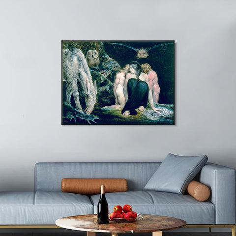 INVIN ART Framed Canvas Giclee Print Art The Night of Enitharmon's Joy by William Blake Wall Art Living Room Home Office Decorations
