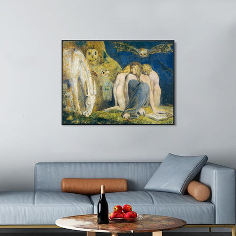 INVIN ART Framed Canvas Giclee Print Art The Night of Enitharmon's Joy#2 by William Blake Wall Art Living Room Home Office Decorations