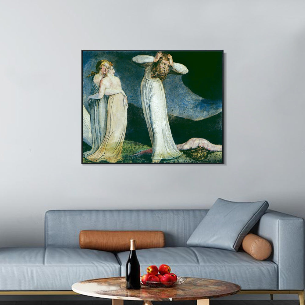 INVIN ART Framed Canvas Giclee Print Art Series#031 by William Blake Wall Art