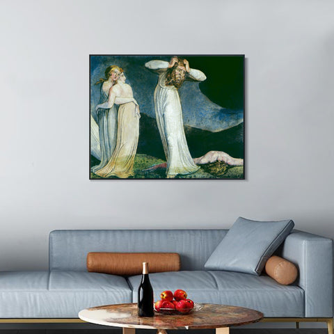 INVIN ART Framed Canvas Giclee Print Art Series#031 by William Blake Wall Art Living Room Home Office Decorations