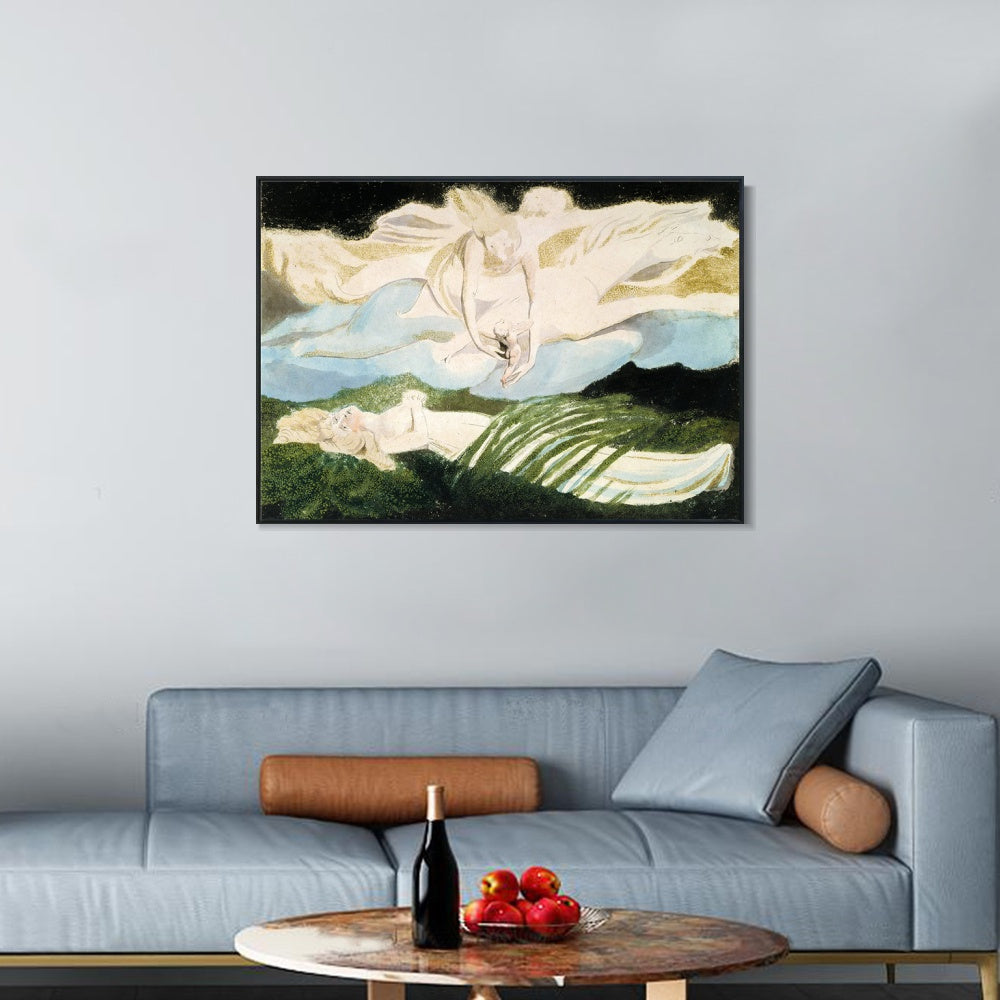 INVIN ART Framed Canvas Giclee Print Art Illustration to Dante's Divine Comedy#3 by William Blake Wall Art