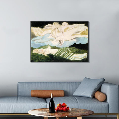 INVIN ART Framed Canvas Giclee Print Art Illustration to Dante's Divine Comedy#3 by William Blake Wall Art Living Room Home Office Decorations