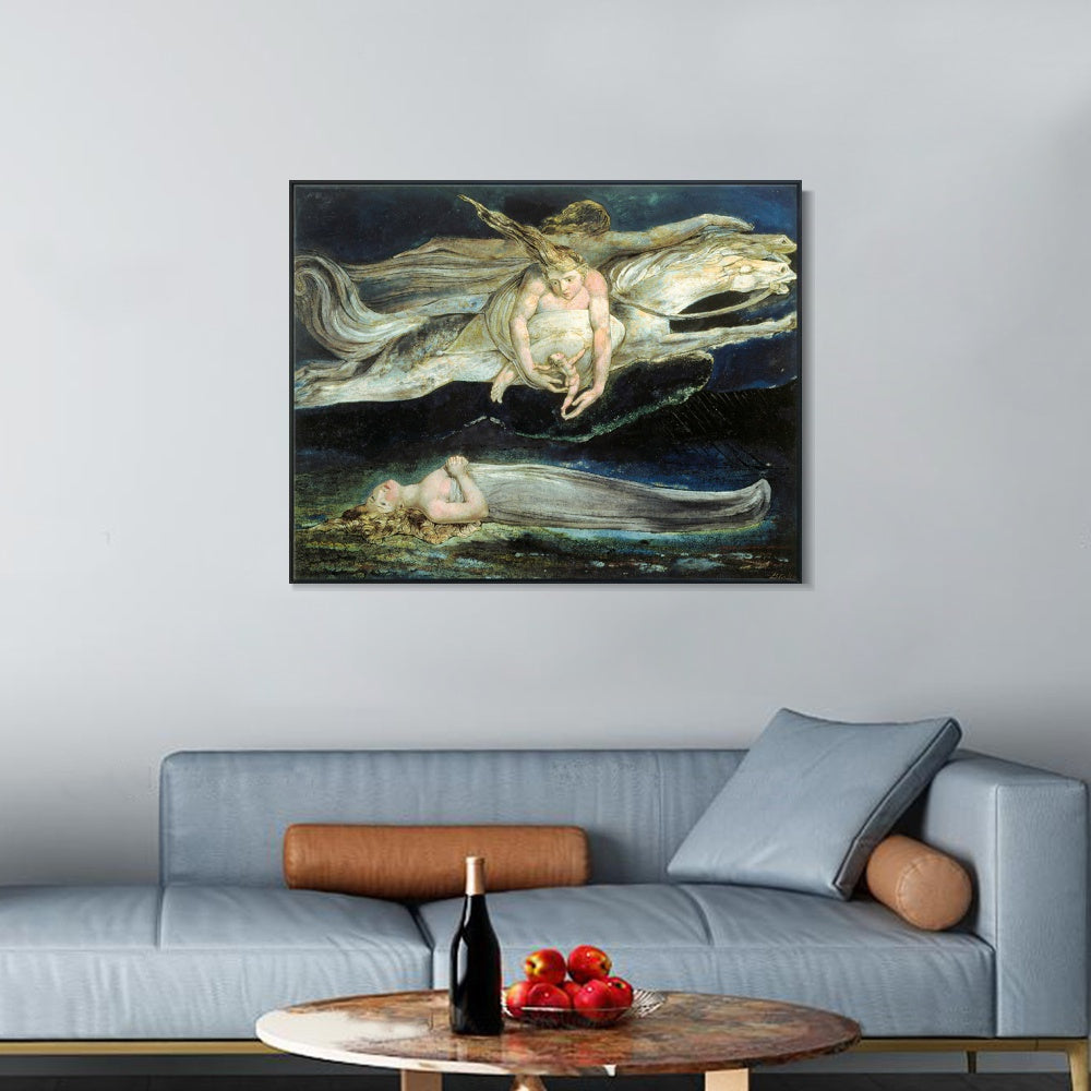 INVIN ART Framed Canvas Giclee Print Art Illustration to Dante's Divine Comedy by William Blake Wall Art