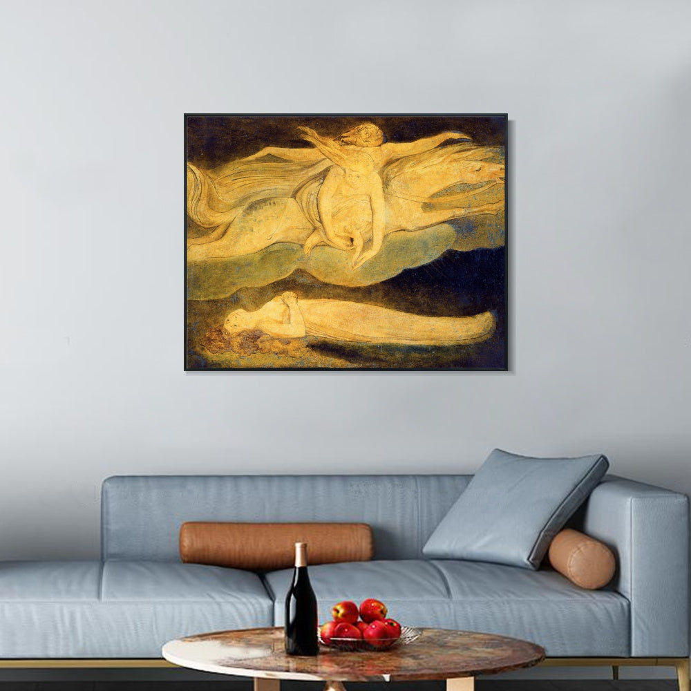 INVIN ART Framed Canvas Giclee Print Art Illustration to Dante's Divine Comedy#2 by William Blake Wall Art