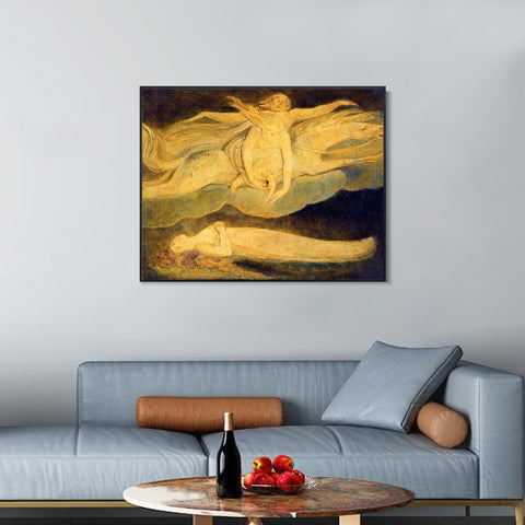 INVIN ART Framed Canvas Giclee Print Art Illustration to Dante's Divine Comedy#2 by William Blake Wall Art Living Room Home Office Decorations