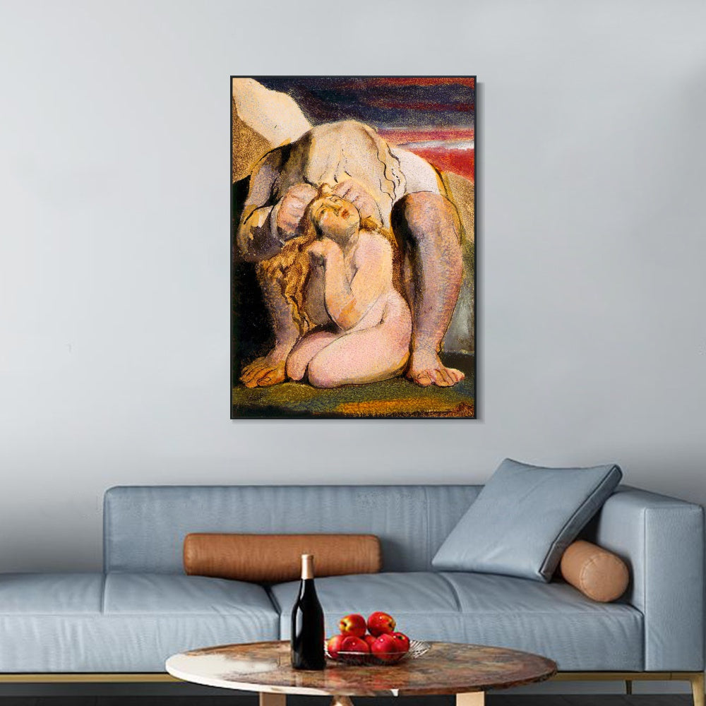 INVIN ART Framed Canvas Giclee Print Art Series#038 by William Blake Wall Art Living Room Home Office Decorations