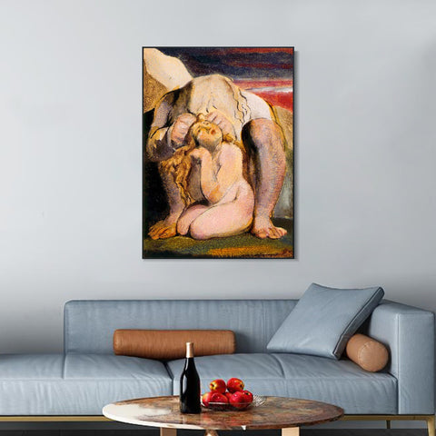 INVIN ART Framed Canvas Giclee Print Art Series#038 by William Blake Wall Art Living Room Home Office Decorations