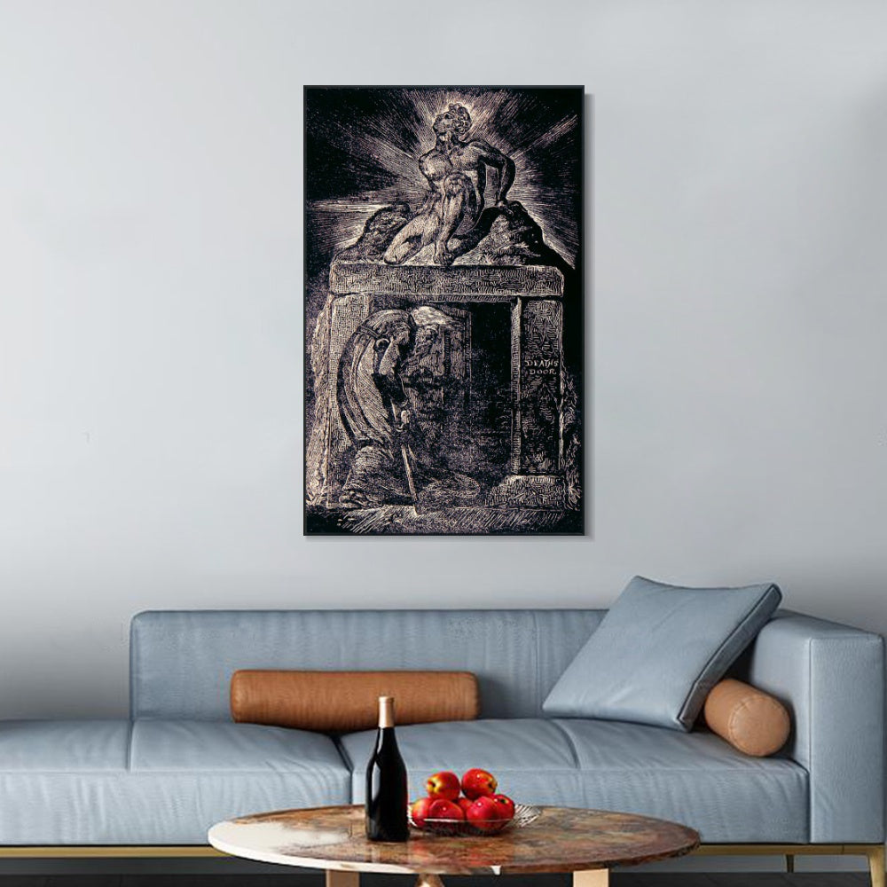 INVIN ART Framed Canvas Giclee Print Art Series#042 by William Blake Wall Art