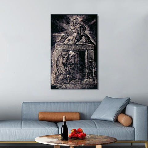 INVIN ART Framed Canvas Giclee Print Art Series#042 by William Blake Wall Art Living Room Home Office Decorations