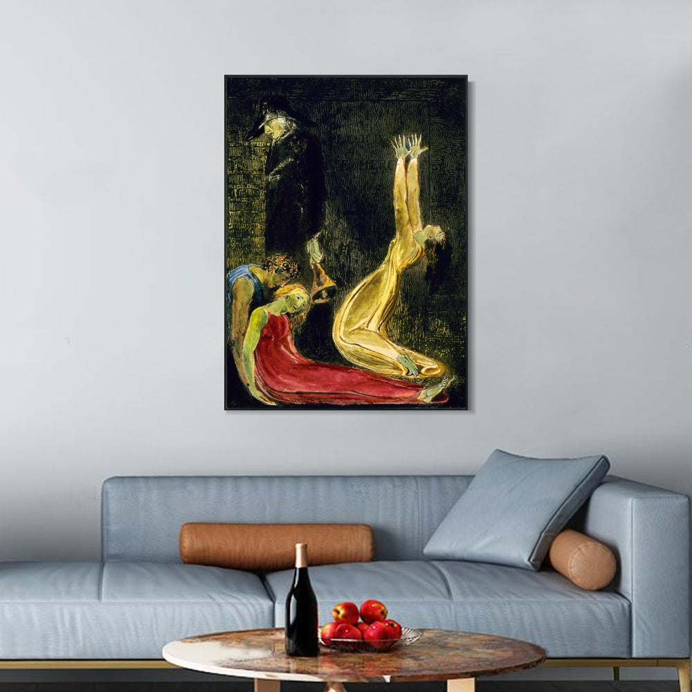 INVIN ART Framed Canvas Giclee Print Art Series#045 by William Blake Wall Art