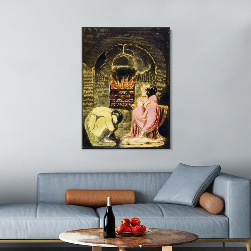 INVIN ART Framed Canvas Giclee Print Art Series#047 by William Blake Wall Art