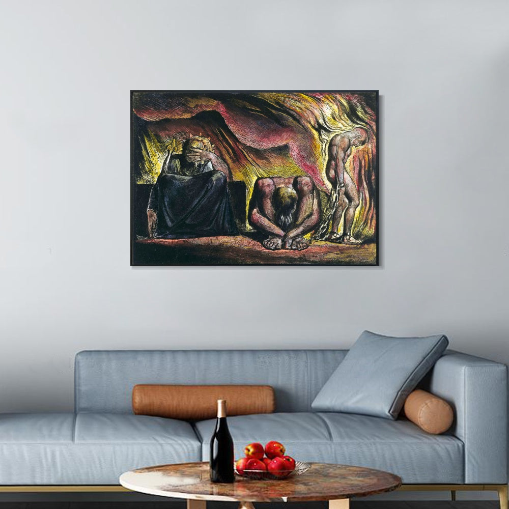 INVIN ART Framed Canvas Giclee Print Art Series#055 by William Blake Wall Art