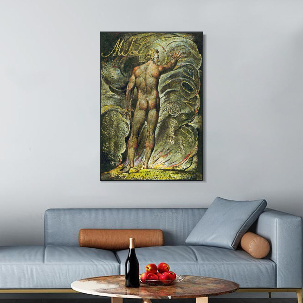 INVIN ART Framed Canvas Giclee Print Art Series#058 by William Blake Wall Art
