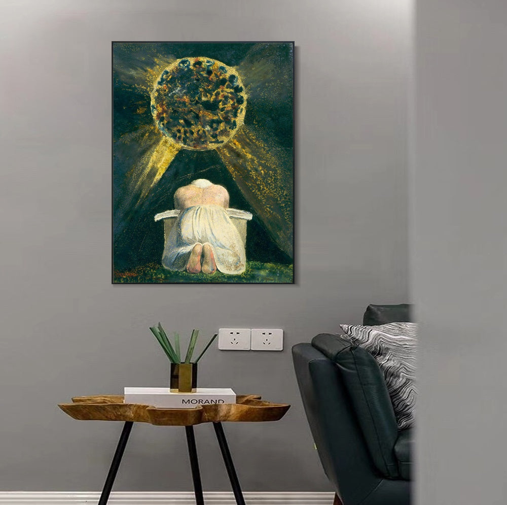 INVIN ART Framed Canvas Giclee Print Art SONG OF LOS#3 by William Blake Wall Art