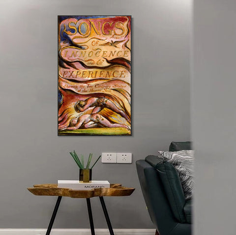 INVIN ART Framed Canvas Giclee Print Art Series#084 by William Blake Wall Art Living Room Home Office Decorations