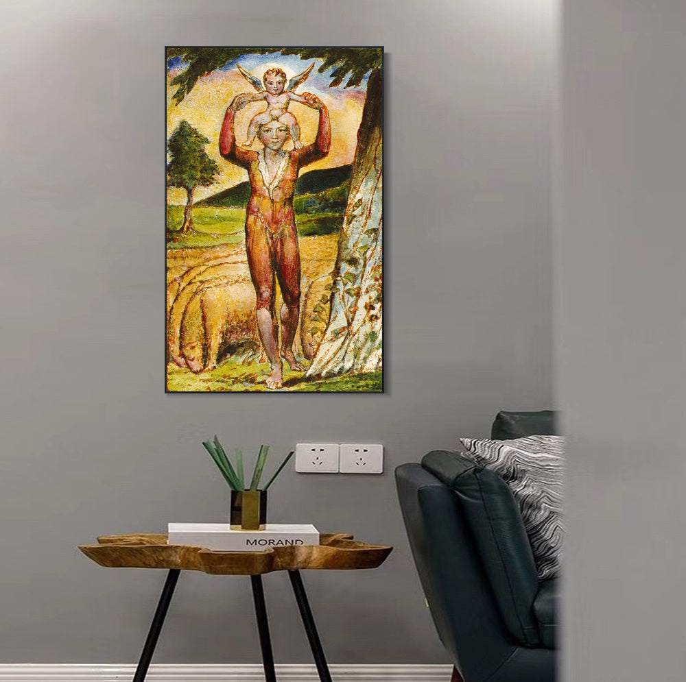 INVIN ART Framed Canvas Giclee Print Art Songs of Innocence and of Experience by William Blake Wall Art