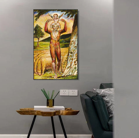 INVIN ART Framed Canvas Giclee Print Art Songs of Innocence and of Experience by William Blake Wall Art Living Room Home Office Decorations
