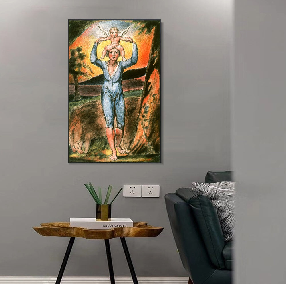 INVIN ART Framed Canvas Giclee Print Art Songs of Innocence and of Experience#3 by William Blake Wall Art